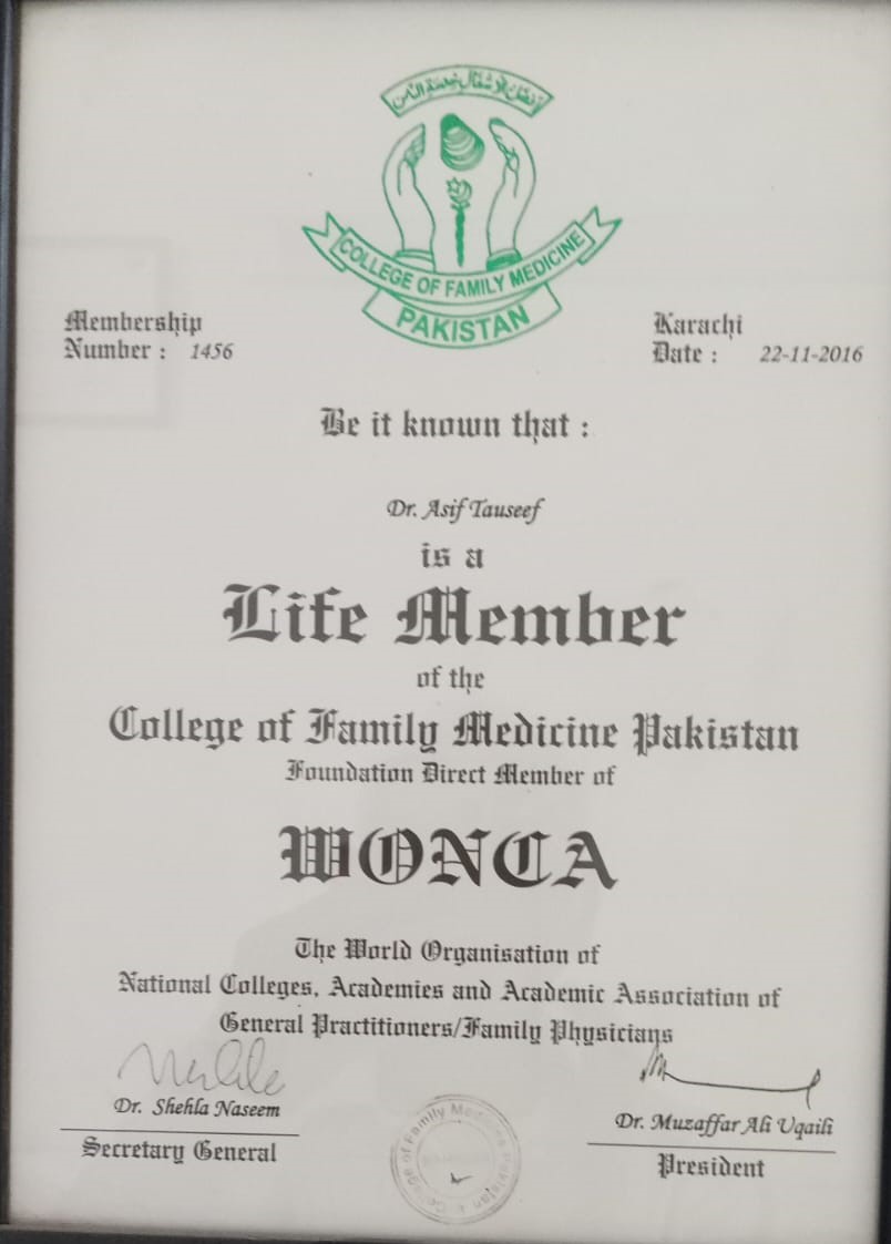 Life Member & WONCA Direct Member